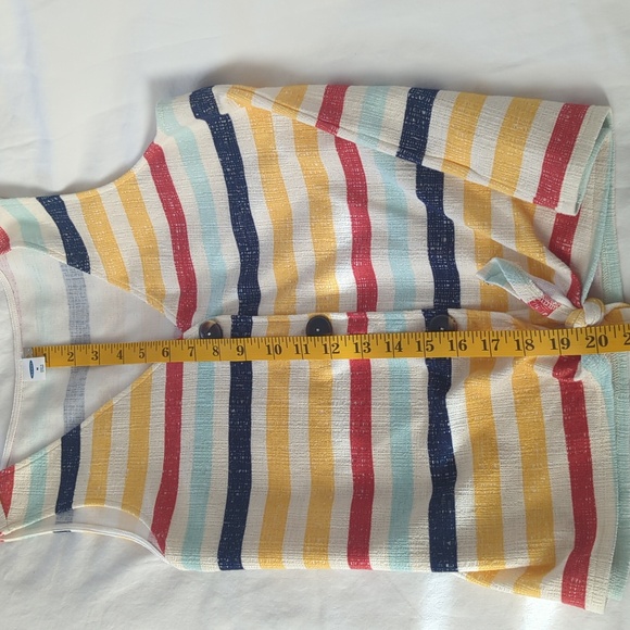 Old Navy Cropped Multi-Stripe Tie-Front Tank Top | Textured Knit | Size M - Picture 6 of 6